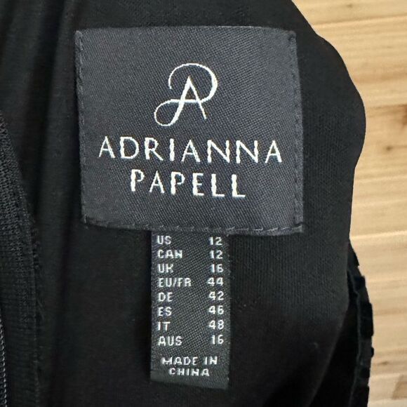 Adrianna Papell Size 12 Velvet Leopard Print Black High Neck Mini Dress - Picture 6 of 16